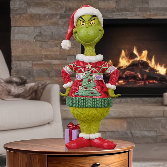 Jim Shore The Grinch in Ugly Sweater Statue, 20 inch