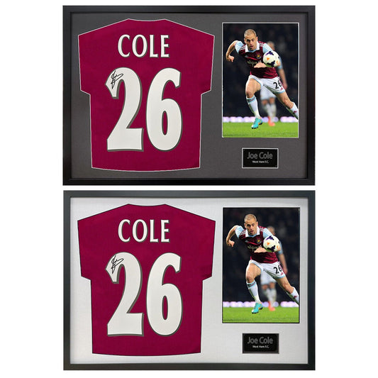 The Fan Cave Joe Cole signed framed West Ham football shirt with photo