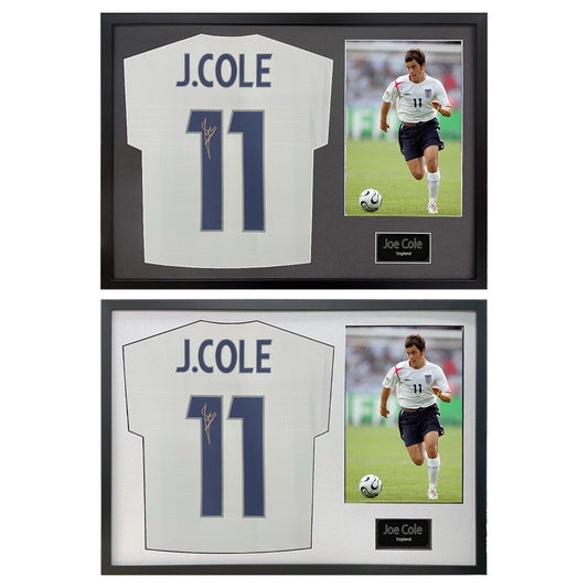 The Fan Cave Joe Cole signed framed England football shirt with photo