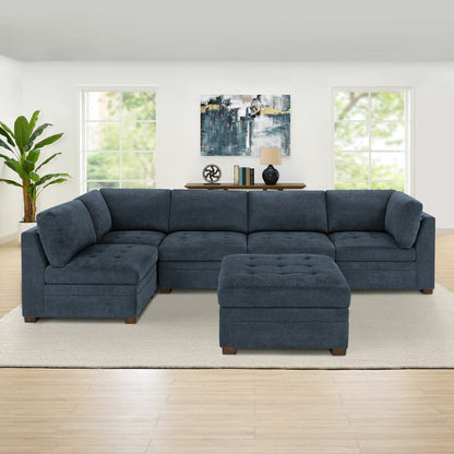 Tisdale blue armless chair – alternate view 6