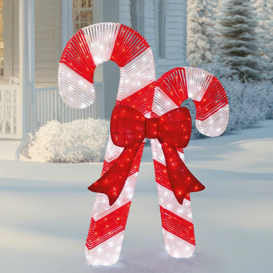 Elite Store 182cm outdoor LED candy cane Christmas decoration with 455 LEDs