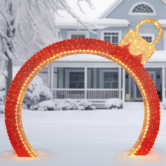 Elite Store 9ft lighted Christmas ornament archway with 690 LEDs