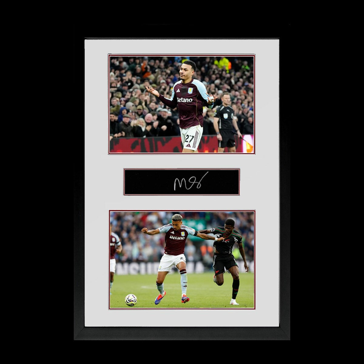 Morgan Rogers signed Aston Villa plaque – White
