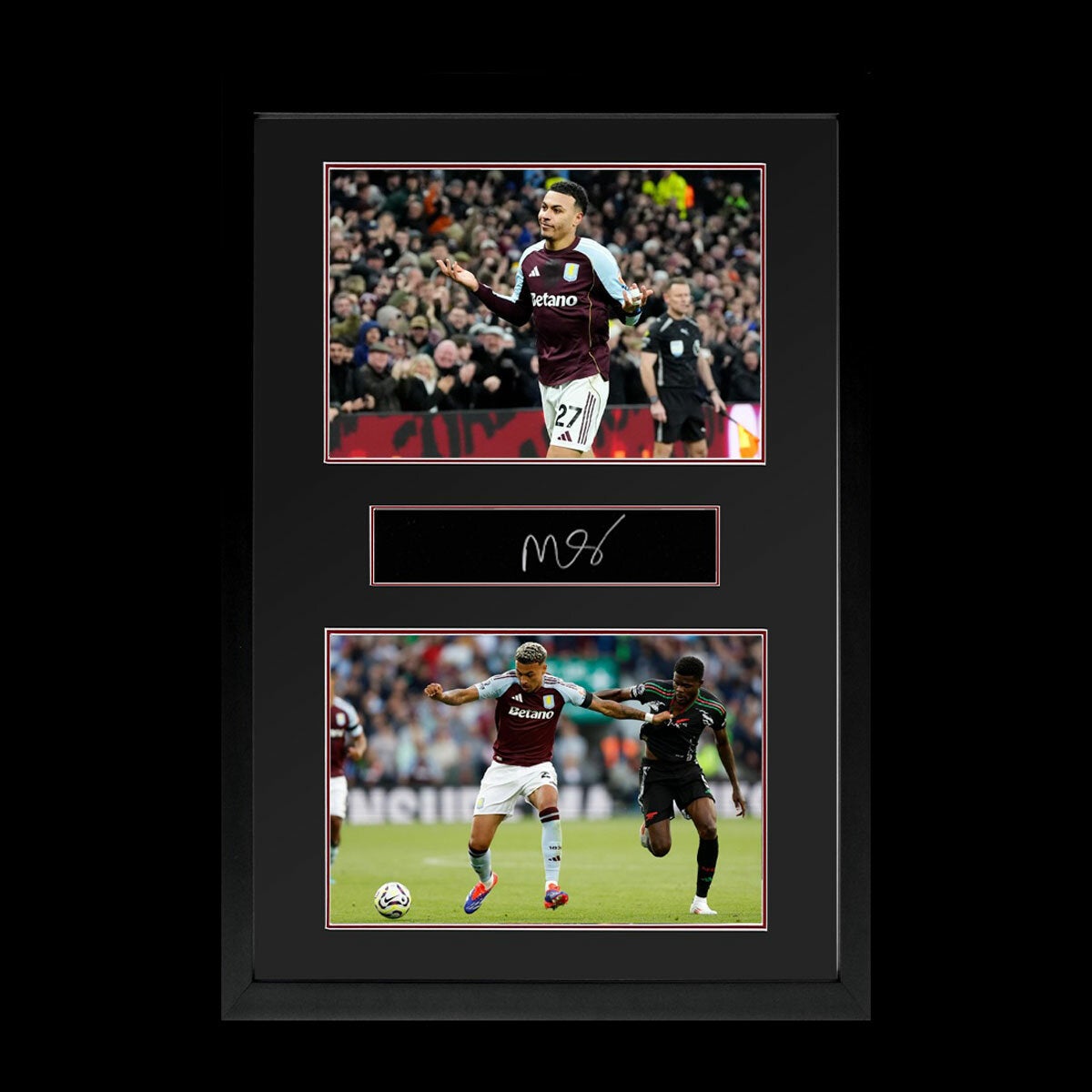 Morgan Rogers signed Aston Villa plaque – Black