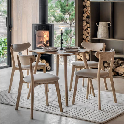 Gallery Hatfield Small Dining Table | Space-Saving Natural & Smoked Finish | Best for Compact Dining Spaces