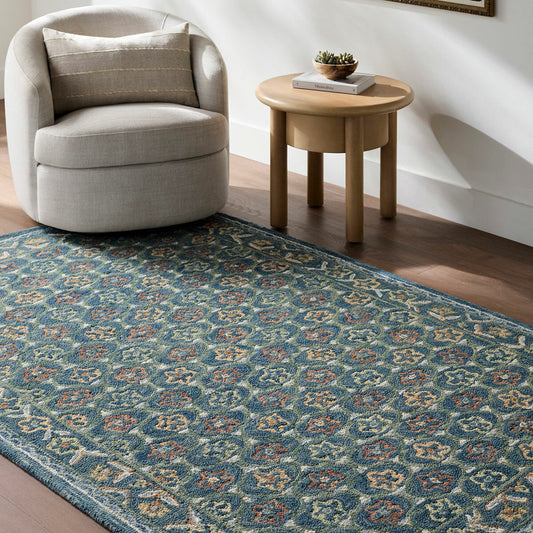 Livabliss Fairfax blue hand-tufted wool rug
