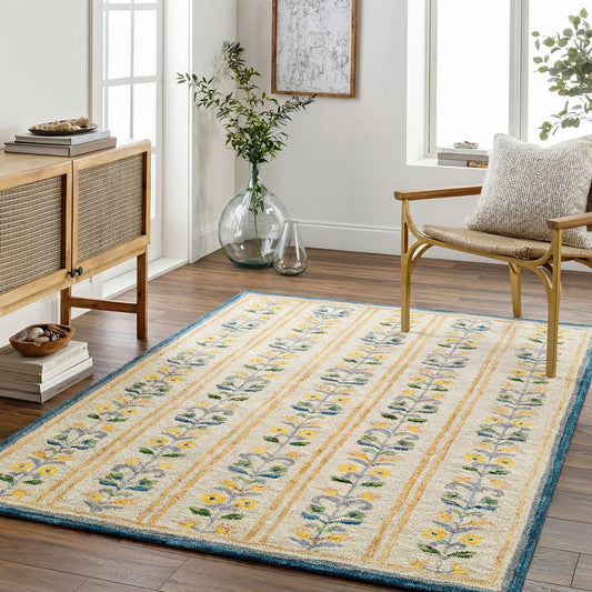 Livabliss Fairfax cream hand-tufted wool rug