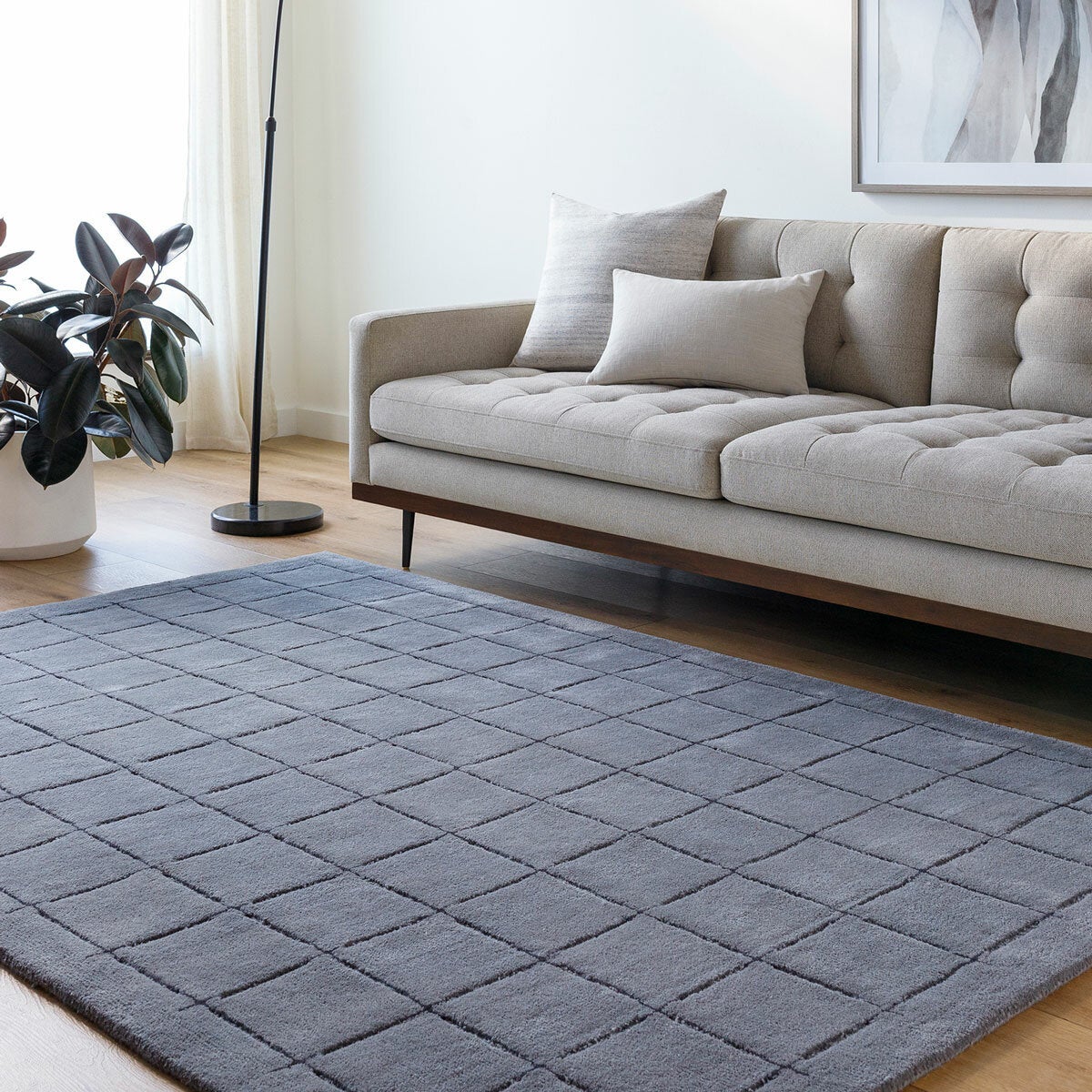 Livabliss Brook grey hand-tufted wool rug