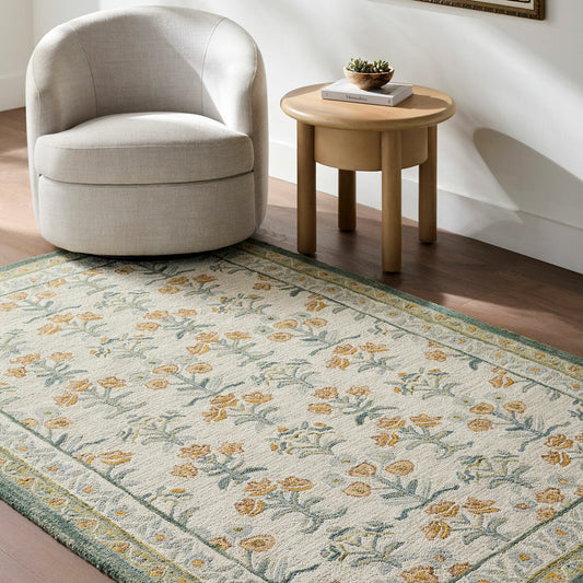 Livabliss Fairfax green hand-tufted wool rug