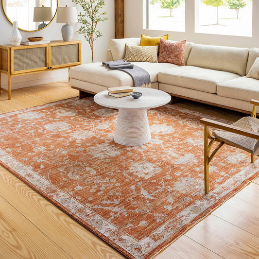 Livabliss Avant Garde orange medallion rug