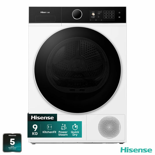 Hisense 5i Series DH5I904BWBC 9kg heat pump tumble dryer, white
