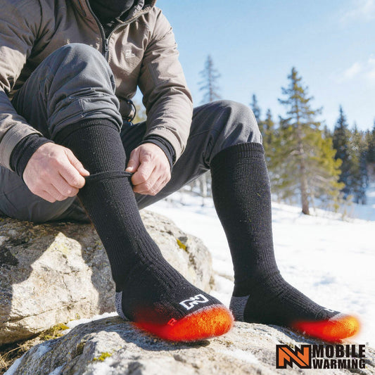 Mobile Warming heated socks with 5000mAh rechargeable batteries