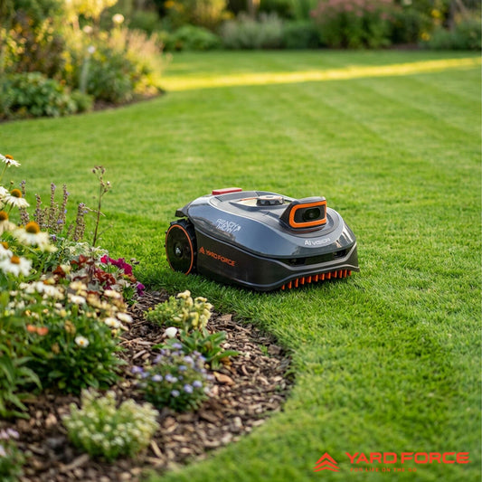Yard Force i600 wire-free robotic lawn mower with charging station 600m²