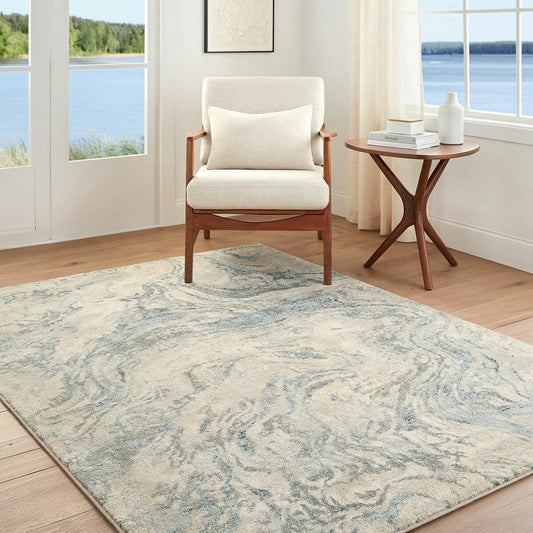 Livabliss Avellino blue high pile rug