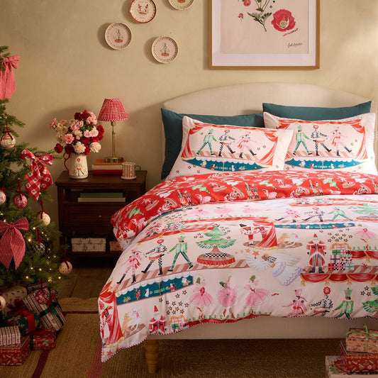 Cath Kidston Christmas Nutcracker reversible duvet cover set, 130 thread count