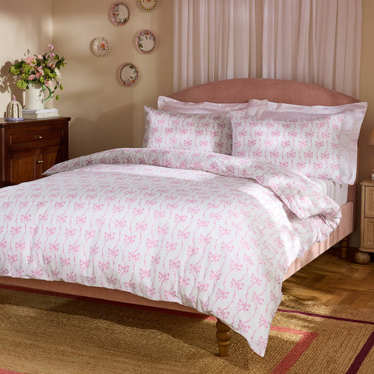 Cath Kidston Ribbons and Bows reversible cotton duvet cover set