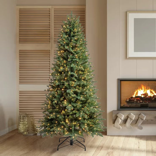 6.5ft Pre-Lit Blue Hill Micro Dot Artificial Christmas Tree illuminated with 700 color-changing micro LEDs.