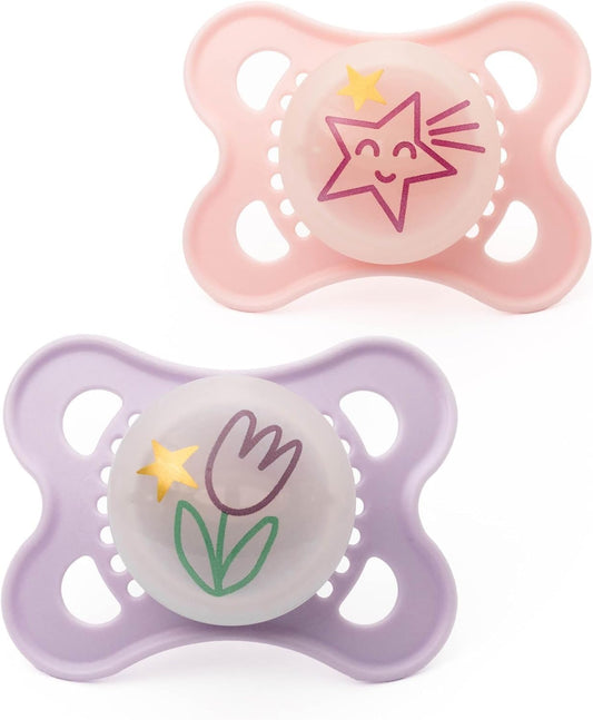 MAM Original glow-in-the-dark soothers 0-6 months 2 pack – pack view