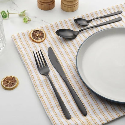 Salter Chiltern 16-Piece Cutlery Set – Matte Black Stainless Steel