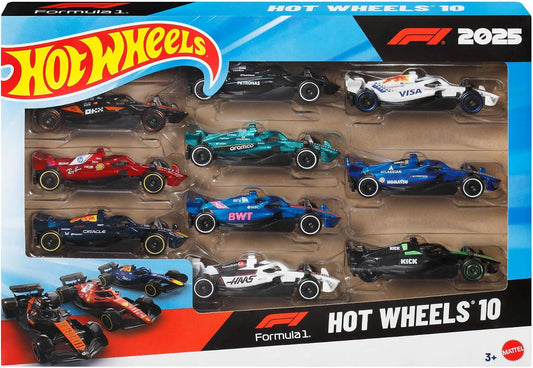 Hot Wheels Formula 1 2025 10-pack of 1:64 die-cast cars – pack front