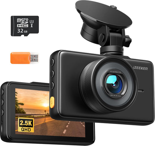 iZEEKER GD100 2.5K front dash cam with 3-inch screen – product view