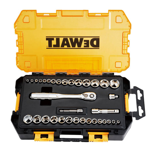 DEWALT 34-Piece Mechanics Socket Set, 1/4" and 3/8" drive