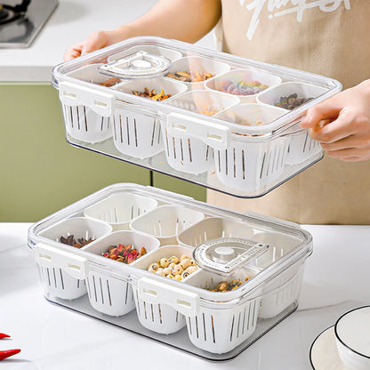Divided Serving Tray with Lid Snackle Box Charcuterie Container Storage Organizer | Portable Food Storage & Snack Serving Box