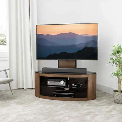 AVF Buckingham 1000 TV stand for TVs up to 65 inches with storage shelves, cable management, and modern stable design for living rooms