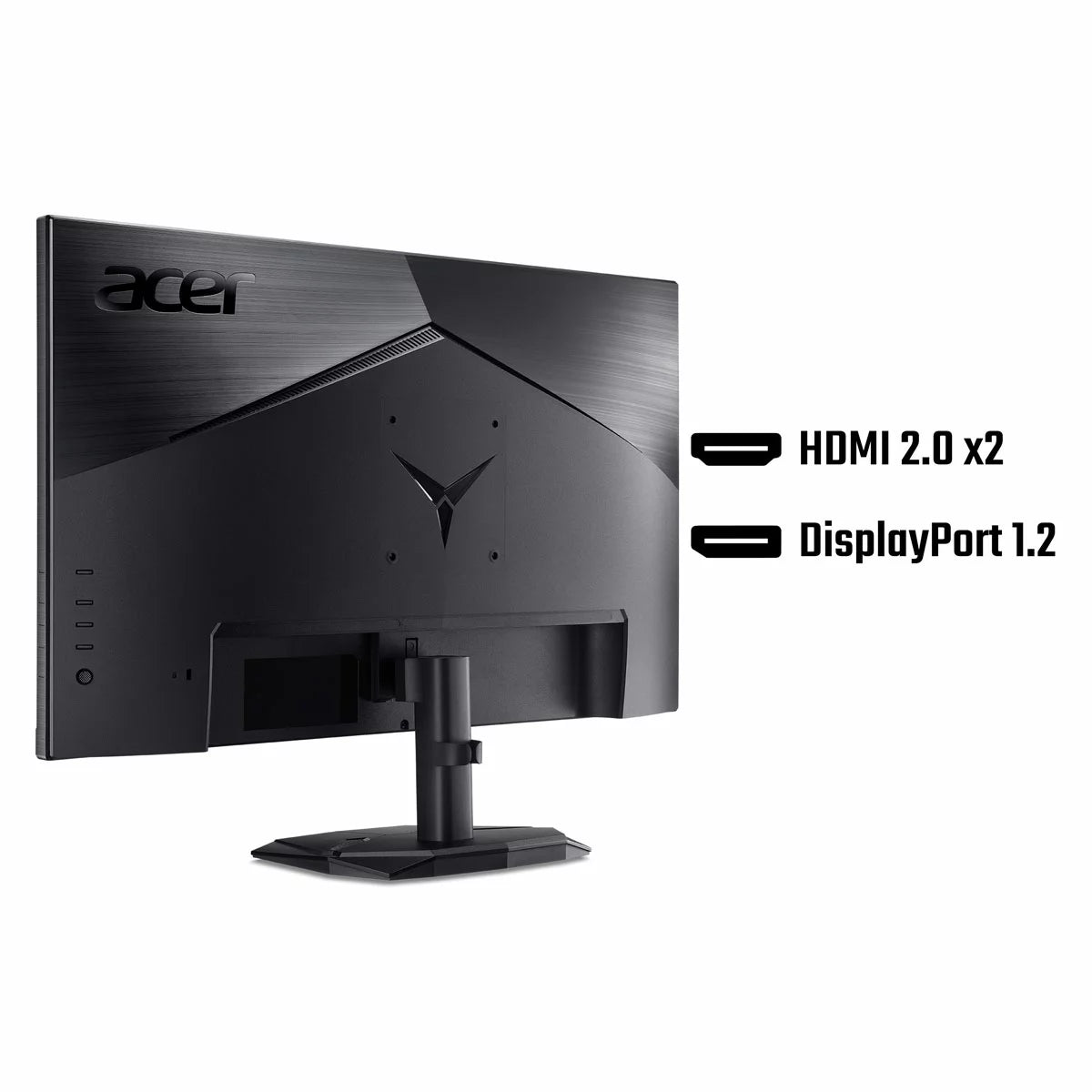Acer Nitro KG1 23.8 inch Full HD IPS gaming monitor model UM.QX1EE.104 showing its sleek ZeroFrame panel design and red-accented desktop stand. - 2