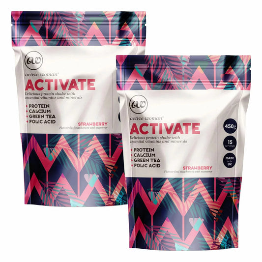 strawberry protein energy shake for active women fitness nutrition