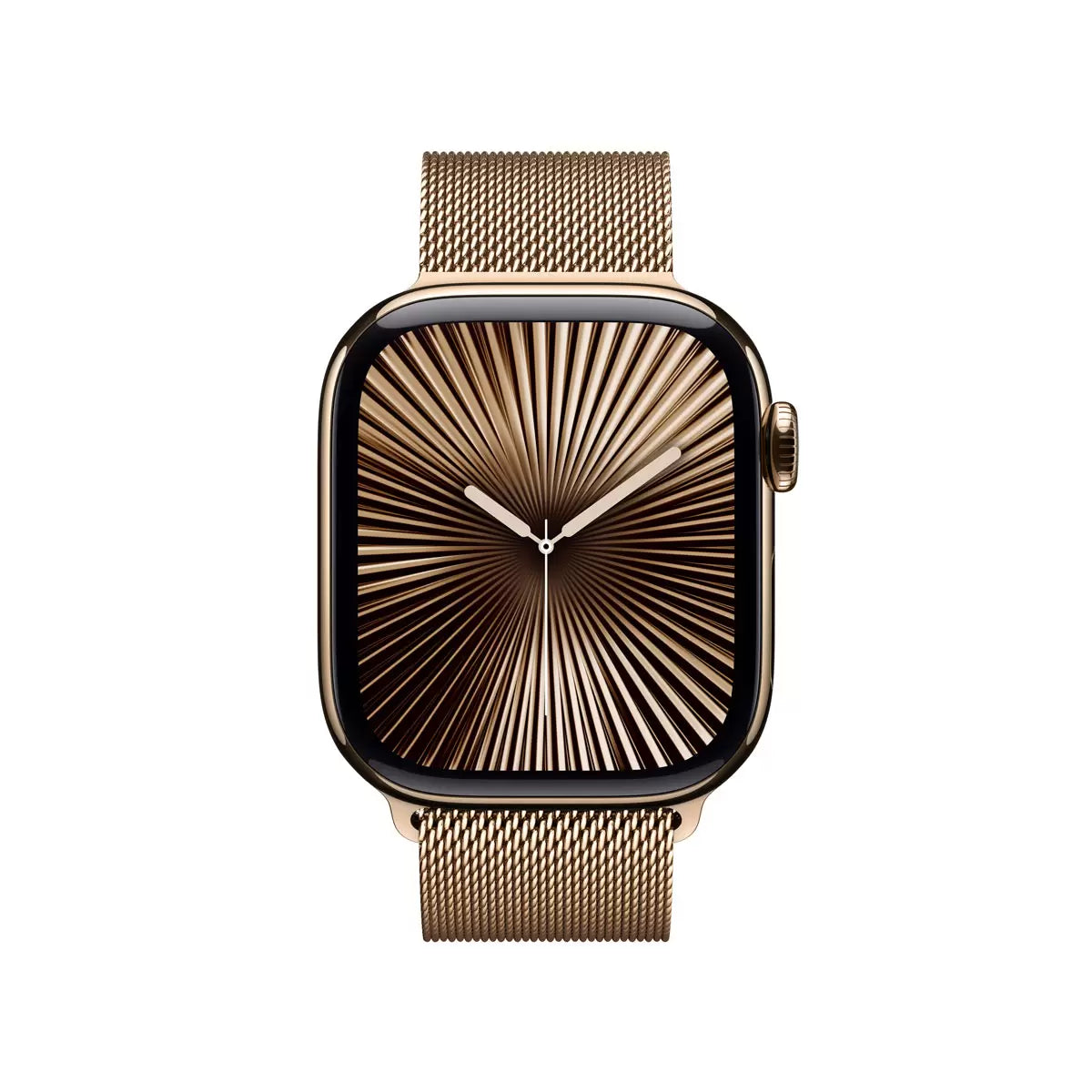 Apple Watch Series 10 GPS and Cellular 46mm Gold Titanium Case with Gold Milanese Loop for health tracking fitness monitoring and smart connectivity