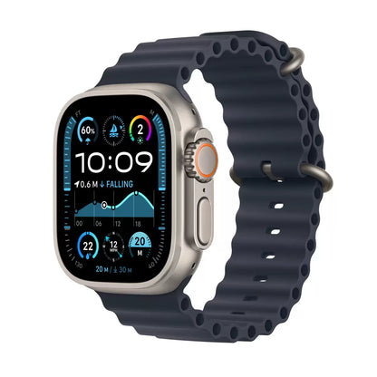 Apple Watch Ultra 2 GPS and Cellular 49mm titanium smartwatch with Navy Ocean Band for fitness tracking health monitoring and connectivity