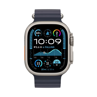 Apple Watch Ultra 2 GPS and Cellular 49mm titanium smartwatch with Navy Ocean Band for fitness tracking health monitoring and connectivity