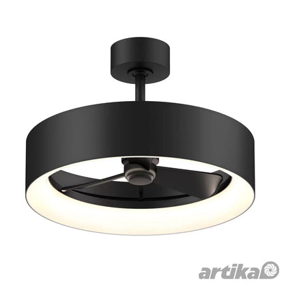 Artika Aiden 24-inch white ceiling fan light with integrated LED lighting and black remote control for bedroom and living room
