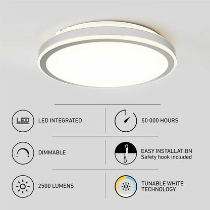 modern flush mount ceiling light with bright LED illumination design - 2
