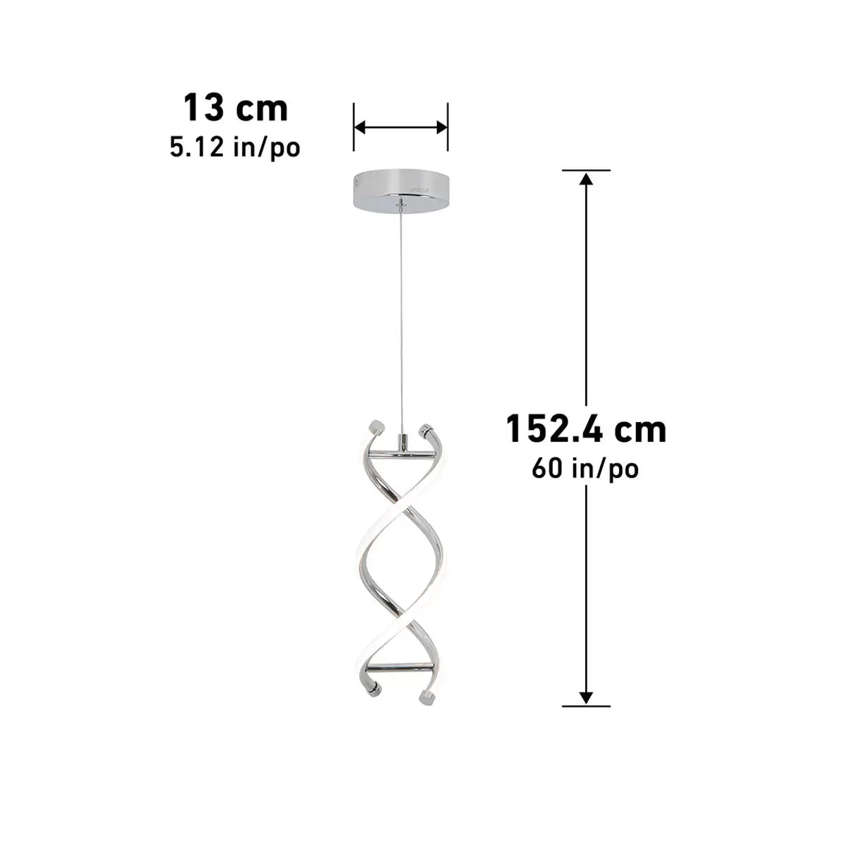 Artika DNA single light LED pendant in chrome with modern energy-efficient design for kitchen and dining lighting