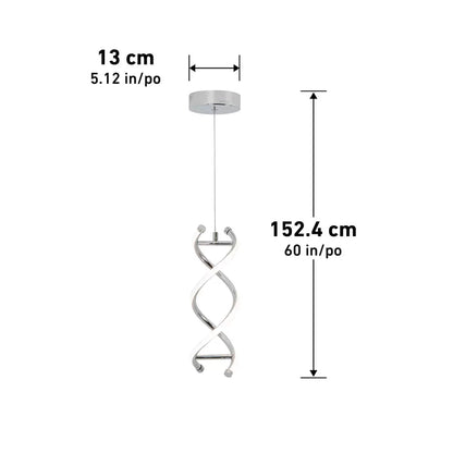 Artika DNA single light LED pendant in chrome with modern energy-efficient design for kitchen and dining lighting