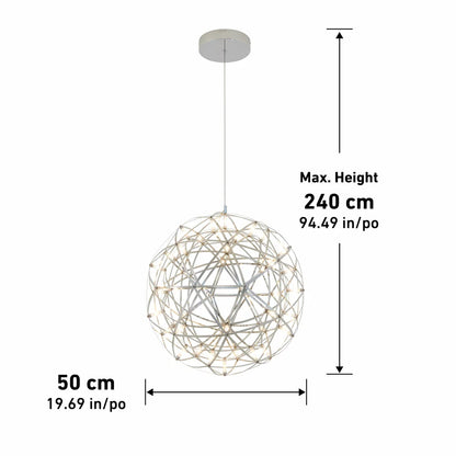 Artika Elden chrome LED pendant light with sleek modern design and bright ambient ceiling illumination