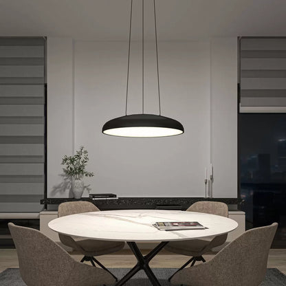 Artika Flint 24-inch black LED pendant light with modern contemporary design for kitchen and dining room lighting