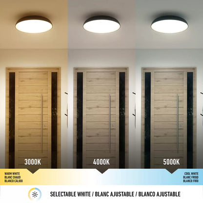 Artika Flint FM LED Light in Black flush mount ceiling fixture with modern minimalist design for home interiors