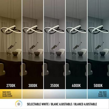 Artika Morgan black LED pendant light with modern contemporary design for kitchen and dining room lighting