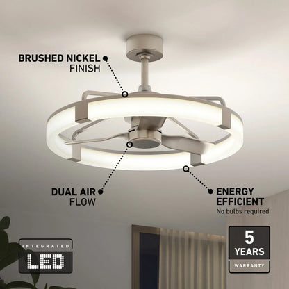 Artika Sunnyvale 28-inch fan light with remote control modern ceiling fan with integrated LED lighting for home interiors