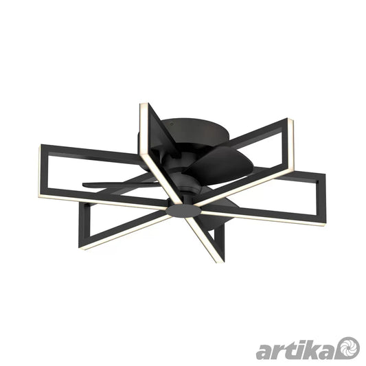 "Artika Swirl 26 inch ceiling fan light with remote control, featuring modern swirl blade design, integrated LED brightness control, and quiet motor technology"
