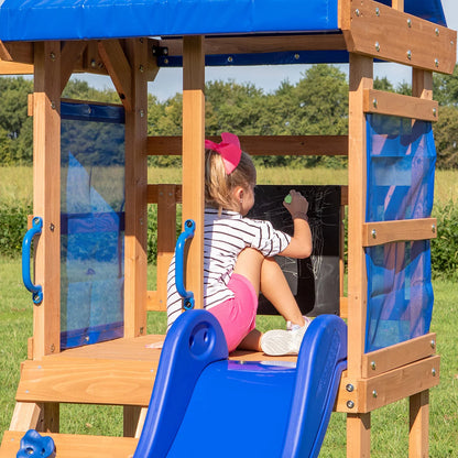Backyard Discovery Aurora swingset playcentre outdoor kids swing and climbing set for active play strength and coordination development