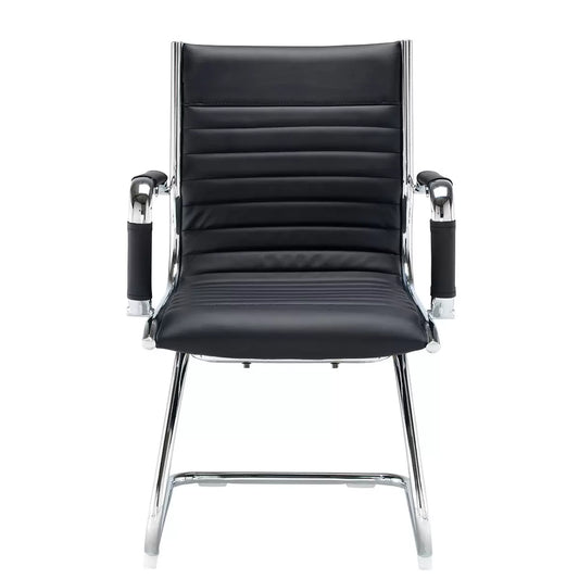Bari Cantilever Visitors Chair with chrome cantilever frame, padded seat, and backrest for ergonomic office and reception seating
