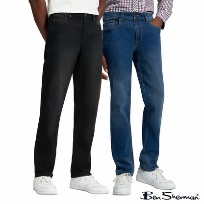 Ben Sherman mens denim jeans with classic straight fit and premium blue denim fabric for casual everyday wear/3