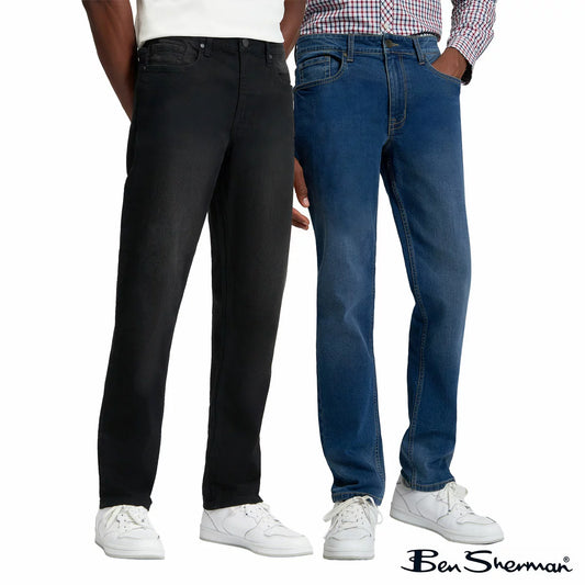 Ben Sherman mens denim jeans with classic straight fit and premium blue denim fabric for casual everyday wear/3