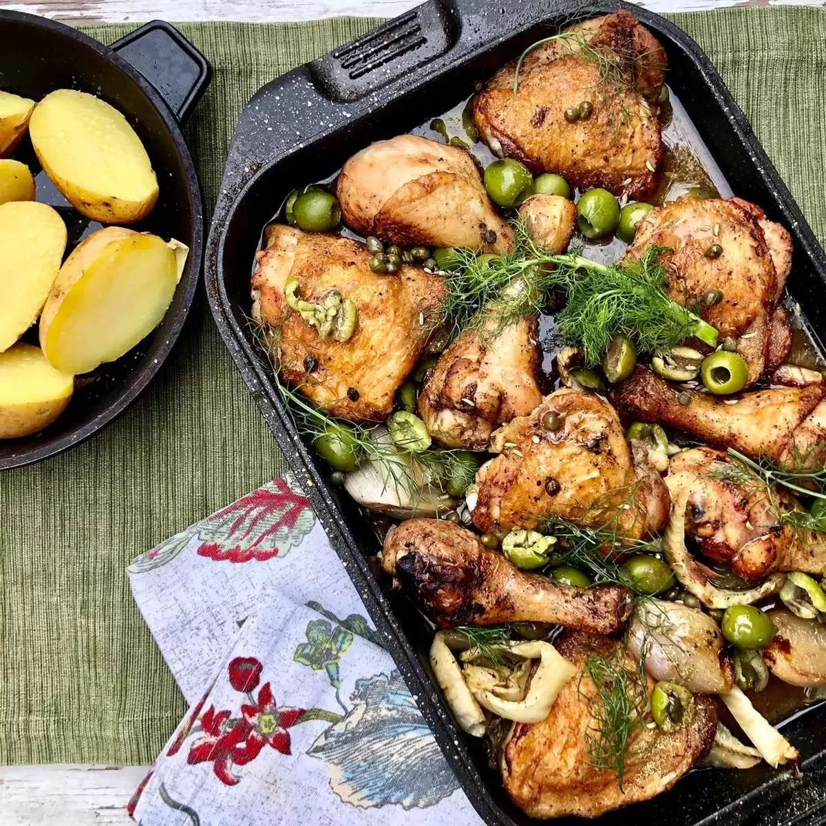 BergHOFF Eurocast Double Roasting Pan 42cm | Versatile Dual-Sided Roasting | Family Meals & Entertaining