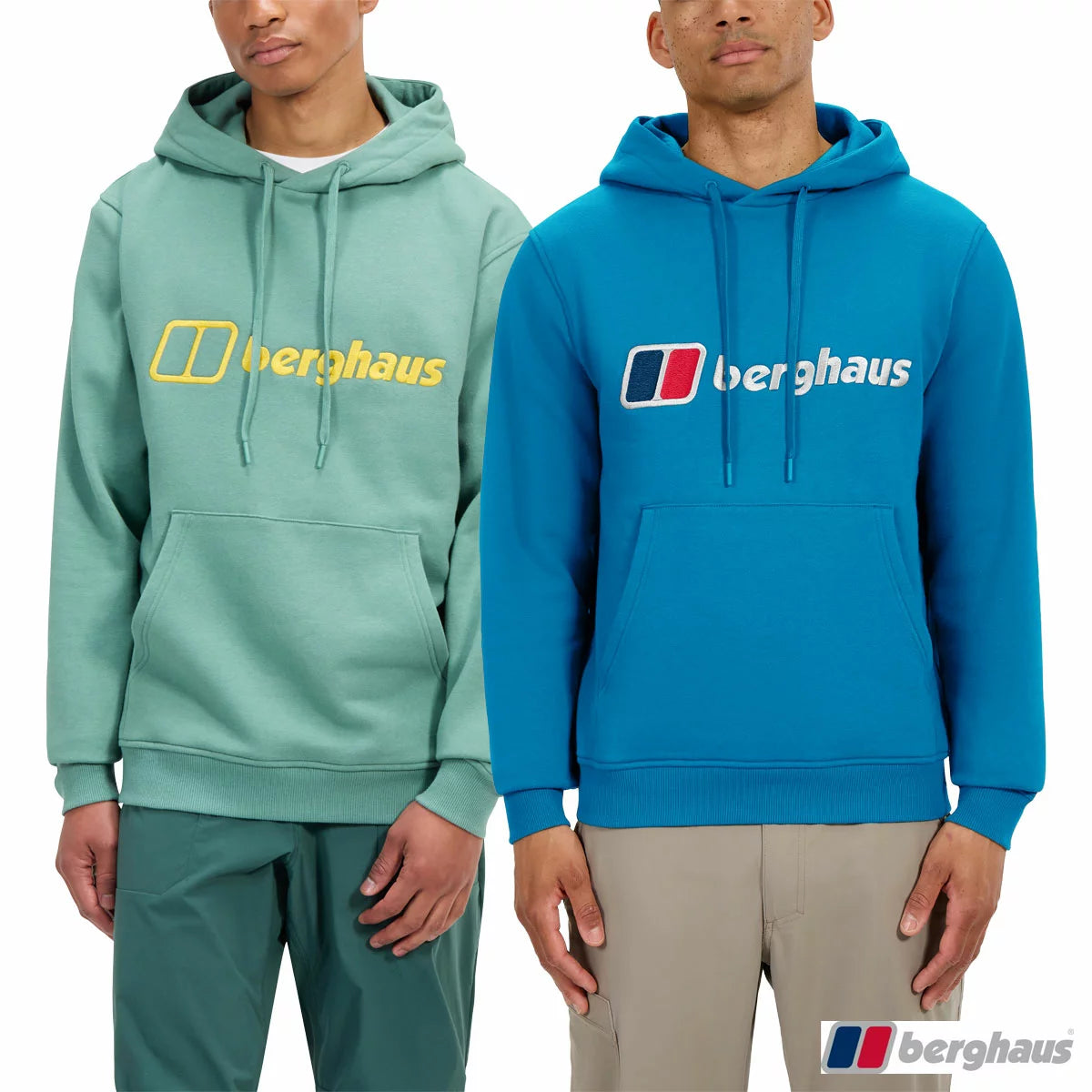 Berghaus Men's Logo Hoody in grey, fleece-lined, durable and warm, ideal for outdoor adventures