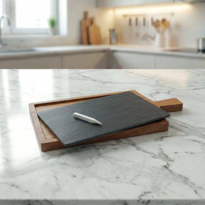 BirdRock Home Acacia hardwood serving board topped with a curated charcuterie selection.